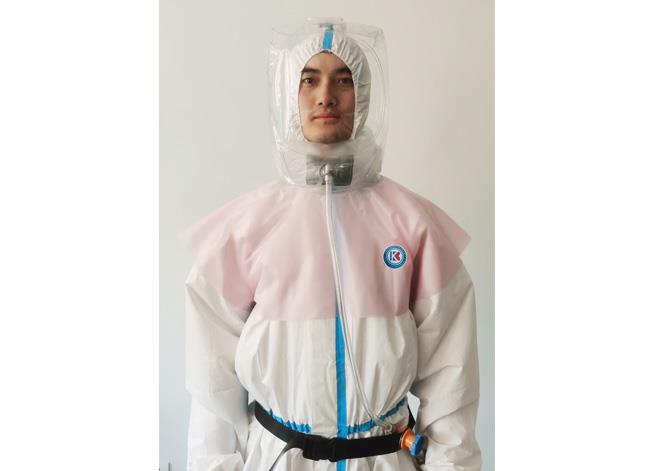Positive pressure ventilation hood for nuclear protection